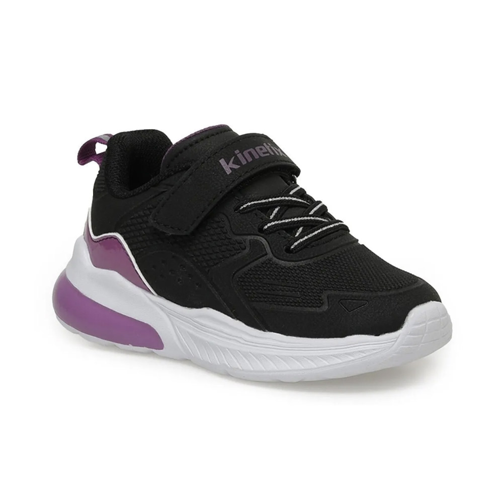 Kinetix Vanya 3Pr Patik Kız Çocuk Sneaker Spor Ayakkabı Siyah Mor