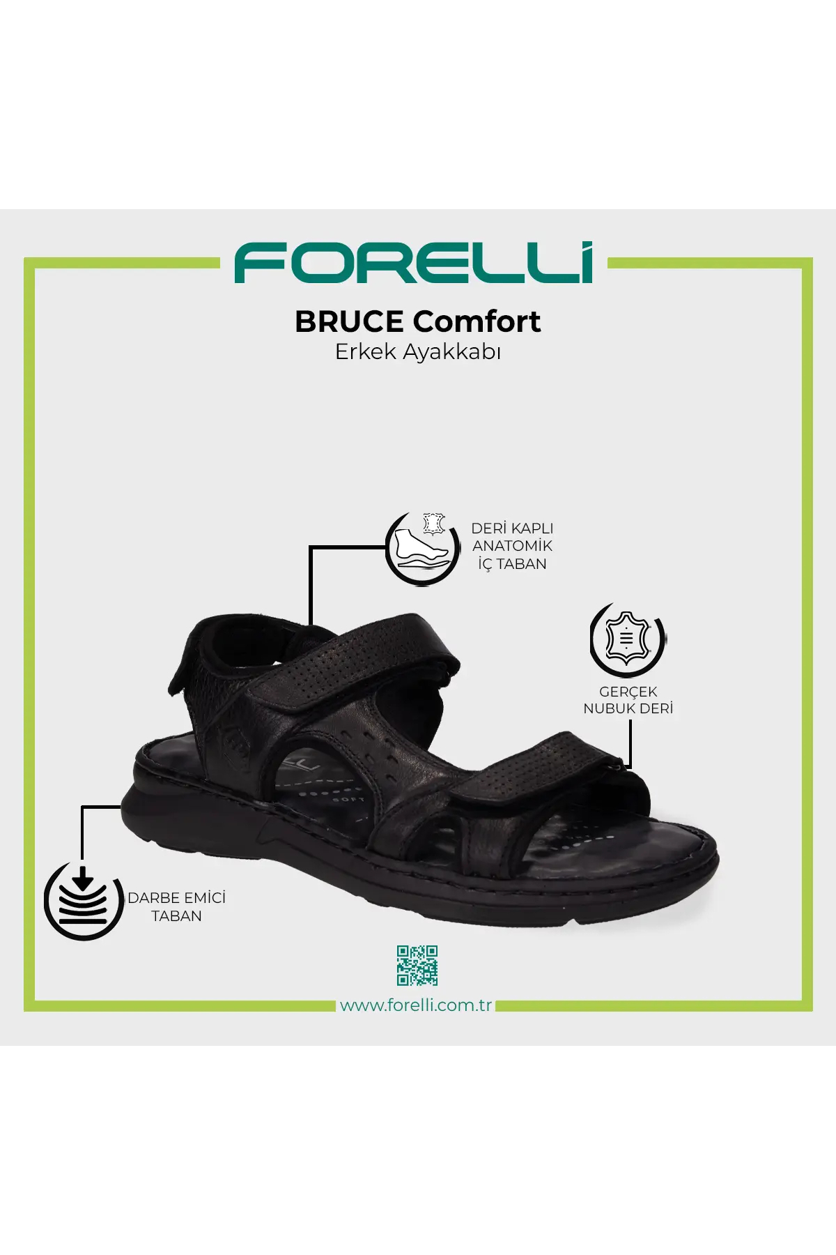 Forelli 40526 Bruce Anatomik Deri Erkek Sandalet